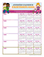 Liste absences-Printemps 2026-6 enfants