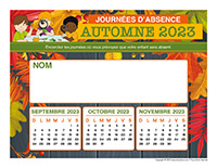 Liste des absences-Automne 2023-1 enfant