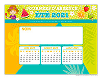 Liste des absences-Été 2021-1 enfant