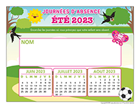 Liste des absences-Été 2023-1 enfant