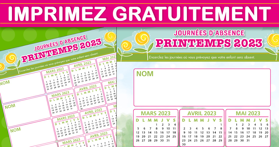 Listes des absences-Printemps 2023