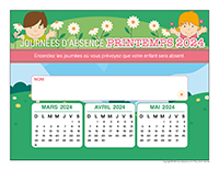 Liste des absences-Printemps 2024-1 enfant