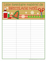 Liste inventaire interactive matériel de bricolage-Noel