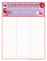 Liste inventaire interactive matériel de bricolage-Saint-Valentin