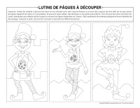 Lutins de Paques a decouper