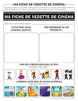 Ma fiche de vedette de cinéma