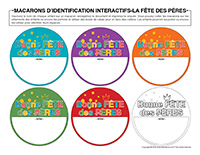 Macarons d'identification interactifs-Fete des Peres 2026