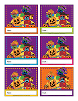 Macarons d'identification interactifs-Halloween-Poni