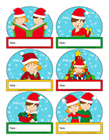 Macarons d'identification interactifs-Noël