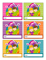 Macarons d'identification interactifs-Pâques