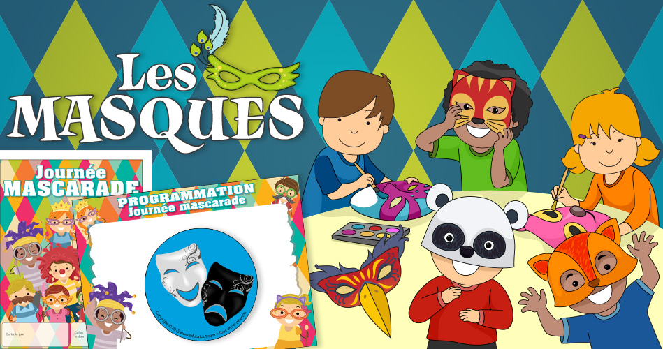 Les masques, activités pour enfants.