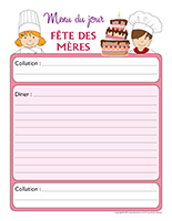 Menu de la Fête des Mères