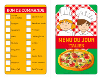 Menu enfants à imprimer