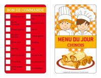 Menu enfants à imprimer