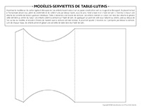 Modèles serviettes de table-Lutins