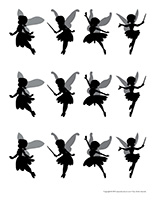 Modèles silhouettes de fées