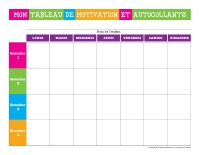 Mon tableau de motivation et autocollants