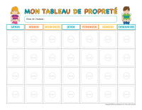 Mon tableau de propreté