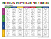 Mon tableau demotions avec Poni a colorier