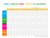 Mon tableau des tâches à colorier