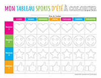 Mon tableau sports-d’été à colorier