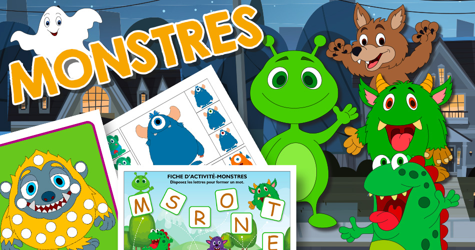 Les monstres, activités pour enfants.