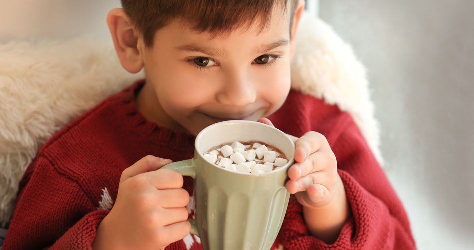 Neige et chocolat chaud