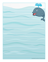 Papier à lettres-Les baleines Papier à lettres-Les baleines