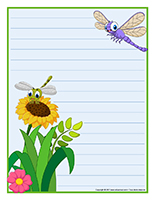 Papier à lettres-Les libellules Papier à lettres-Les libellules