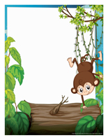 Papier à lettres-Les singes Papier à lettres-Les singes