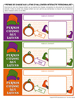 Permis de chasse aux lutins d’Halloween interactif personnalise
