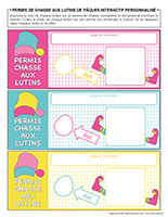Permis de chasse-aux-lutins de Paques-interactif personnalise