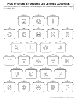 Pige cherche et colorie les lettres-Cuisine