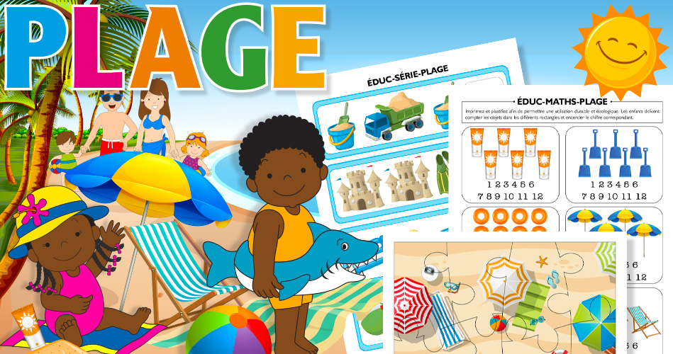 La plage, activités pour enfants.