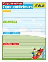 Programmation-Jeux extérieurs d'été