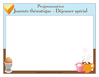 Programmation-Journée thématique-Déjeuner spécial Programmation-Journée thématique-Déjeuner spécial