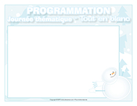 Programmation-Journée thématique-Tout en blanc Programmation-Journée thématique-Tout en blanc
