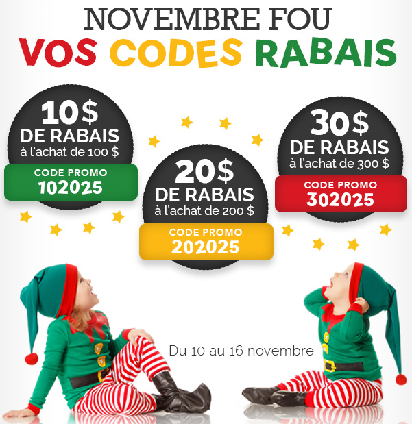Vos codes rabais