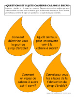 Questions et sujets causerie-Cabane à sucre