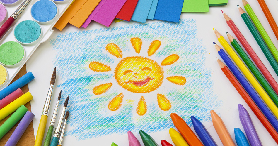 Rayons de soleil colorés