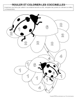 Rouler et colorier-Coccinelles