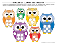 Rouler et colorier-Hiboux