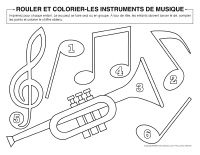 Rouler et colorier-Instruments de musique