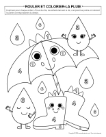 Rouler et colorier-Pluie
