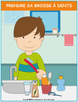 Routine imagée le brossage de dents