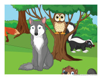 Scène des animaux sauvages géante