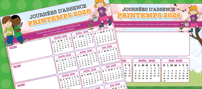 Liste des absences-Printemps