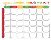 Tableau de motivation-Noël avec Poni-1