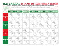 Tableau du lavage des mains de Noël à colorier