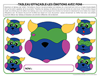 Tableau effacable-Emotions avec Poni